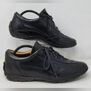 Simone Mariotti Black Leather Men's Oxfords Shoes Size EUR 44 US Size 10